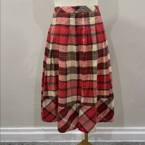 NWT Talbots 100% Cotton Plaid Pleated Skirt – Size 10 Petite